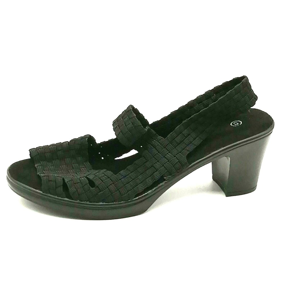 HKR Sandals Womens Black EUR 41 Slingback Shoe Stretch Comfort High Heel ‎ NEW